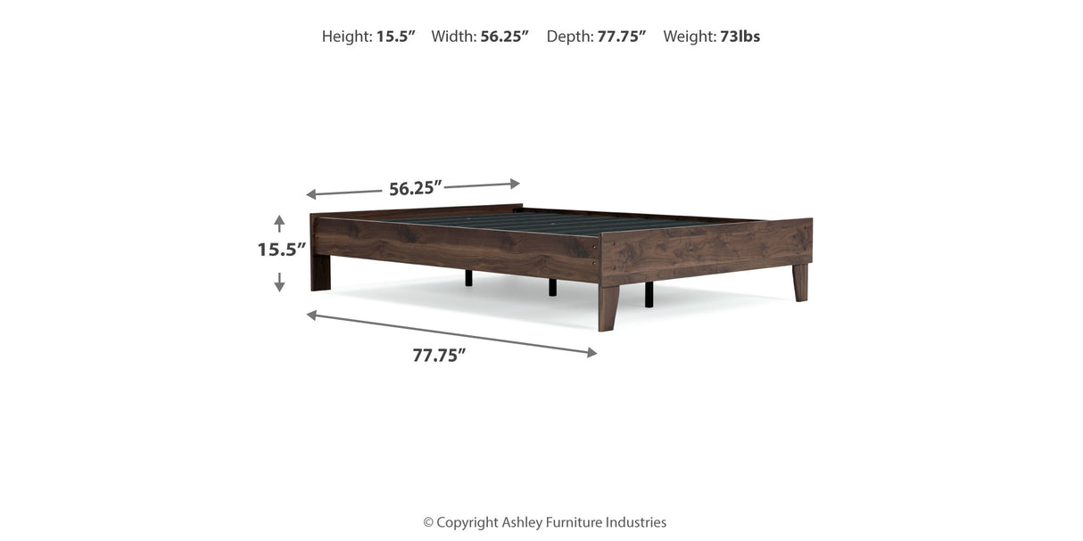 Calverson Mocha Full Platform Bed with Dresser and Chest from Ashley Furniture - Luna Furniture