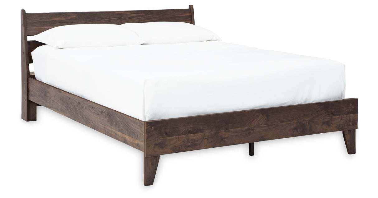 Calverson Mocha Full Platform Bed with Dresser from Ashley Furniture - Luna Furniture