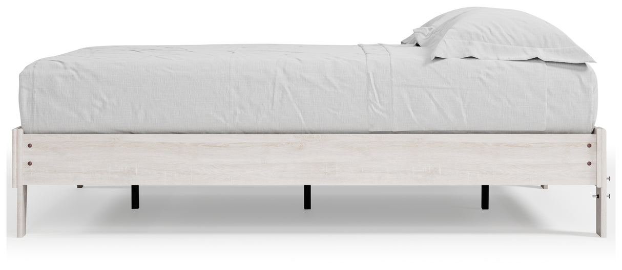 Shawburn Queen Platform Bed with 2 Nightstands in Whitewash from Ashley - Luna Furniture