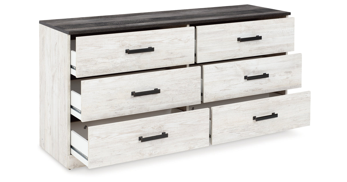 Shawburn Full Platform Bed with Dresser in Whitewash from Ashley Furniture - Luna Furniture