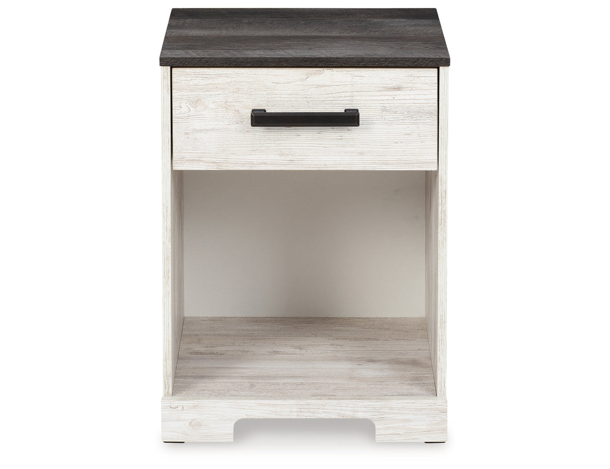 Shawburn Queen Platform Bed with Dresser and 2 Nightstands in White/Dark Charcoal Gray from Ashley Furniture - Luna Furniture