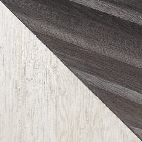 Shawburn Queen Panel Platform Bed with 2 Nightstands in White/Dark Charcoal Gray from Ashley Furniture - Luna Furniture