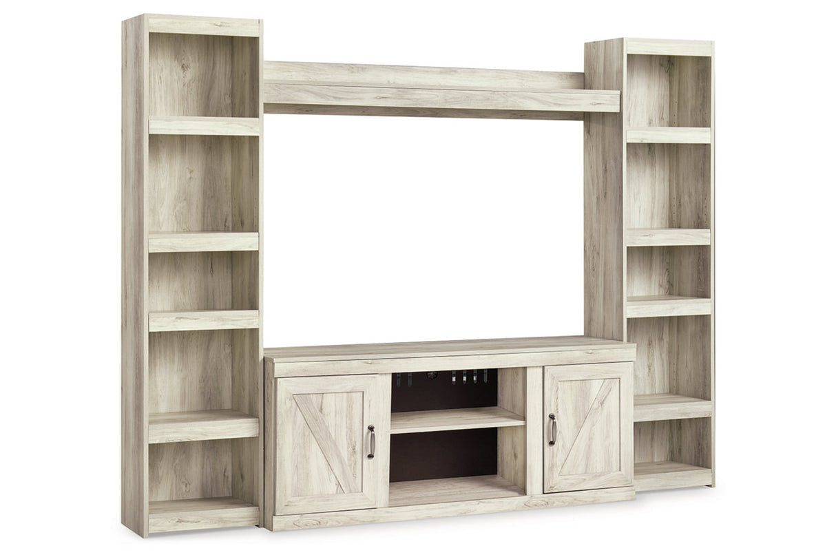 Bellaby Whitewash 4-Piece Entertainment Center from Ashley - Luna Furniture