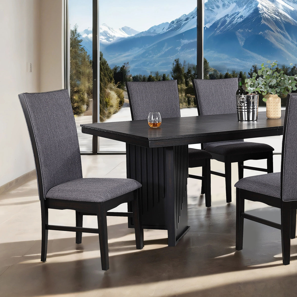 Easingwold Black Modern Dining Room Set from Furniture of America - Luna Furniture