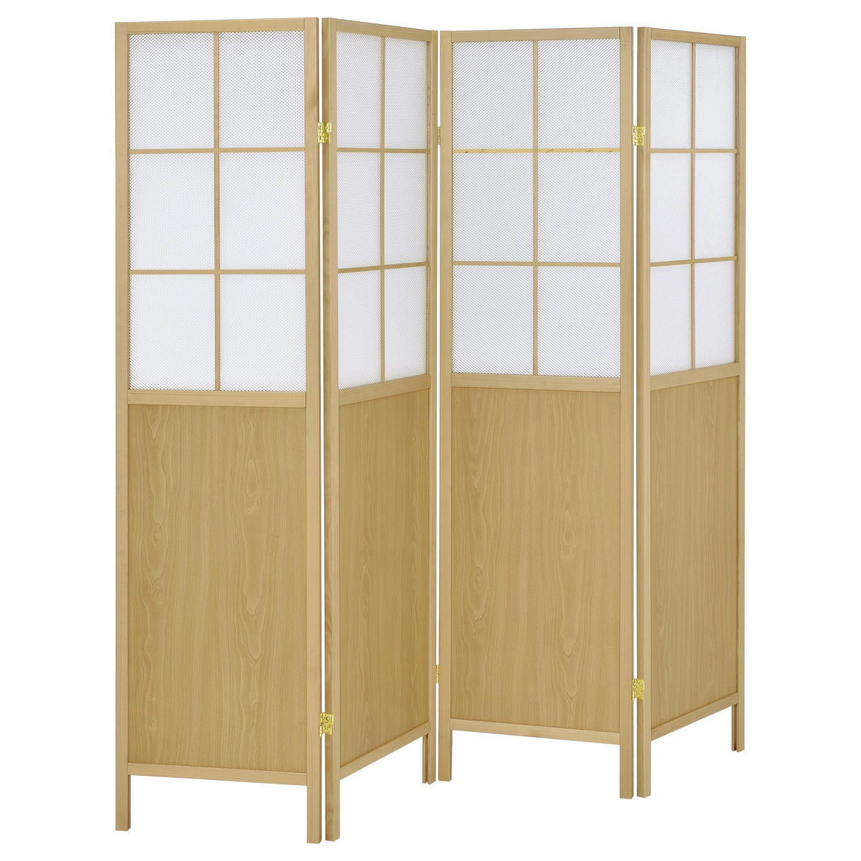 Edwards Natural 4-Panel Room Divider Folding Shoji Screen from Coaster - Luna Furniture