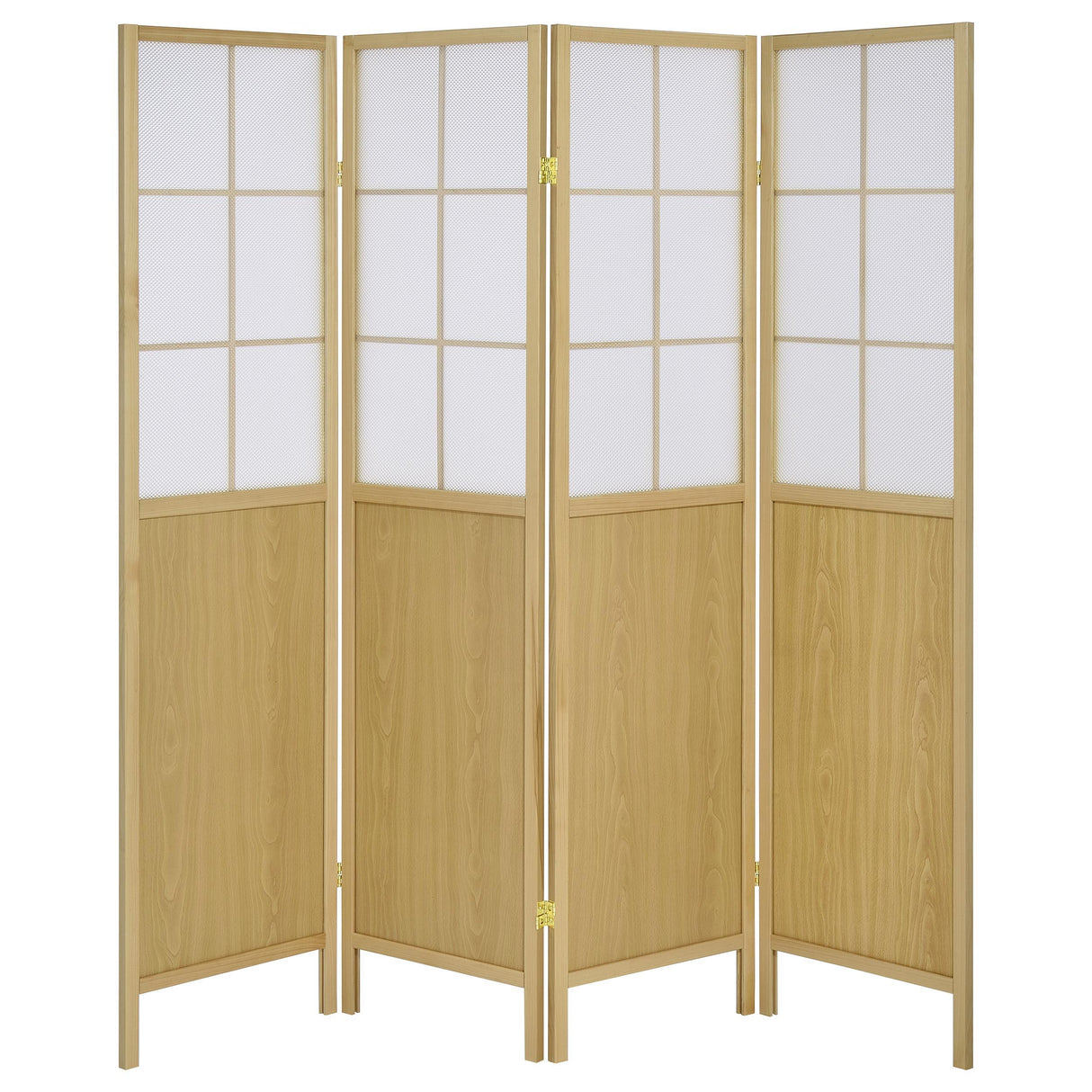 Edwards Natural 4-Panel Room Divider Folding Shoji Screen from Coaster - Luna Furniture