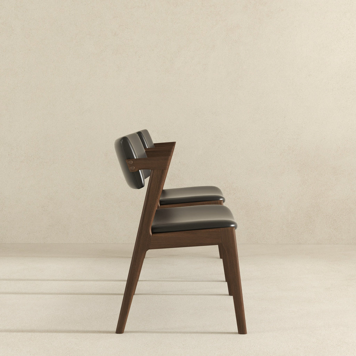 Edwin Mid Century Modern Black Vegan Leather Dining Chair (Set Of 2) from Ashcroft Furniture - Luna Furniture