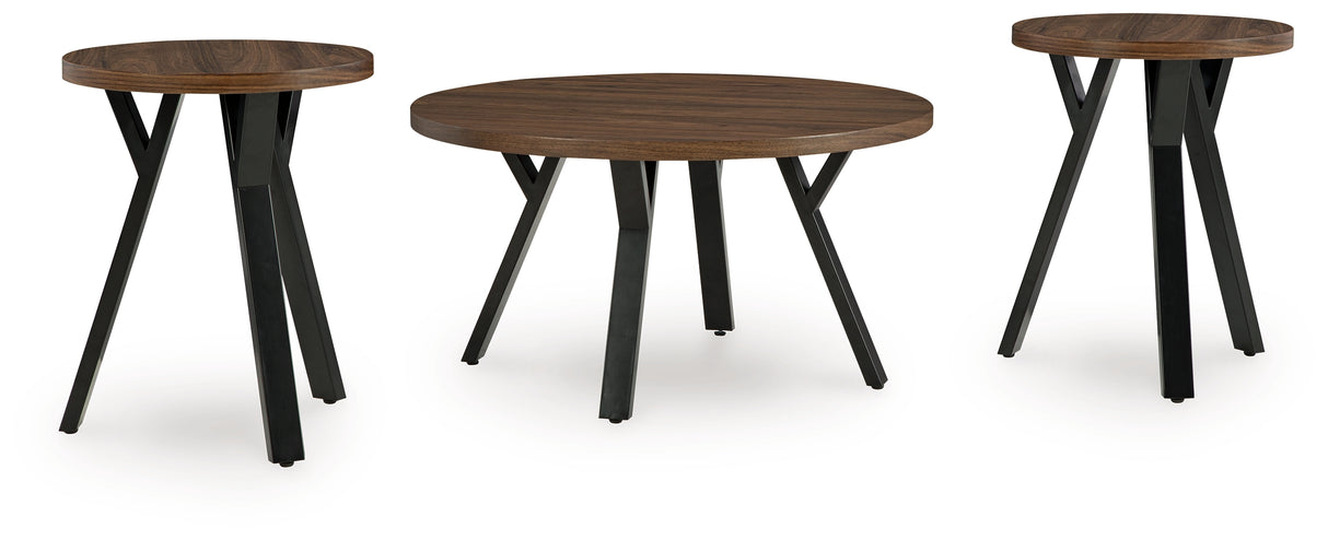 Elbrynn Brown/Black Table (Set of 3) from Ashley - Luna Furniture