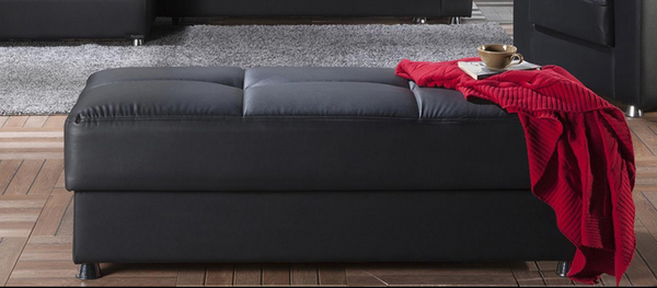 Elegant Santa Glory Black Ottoman