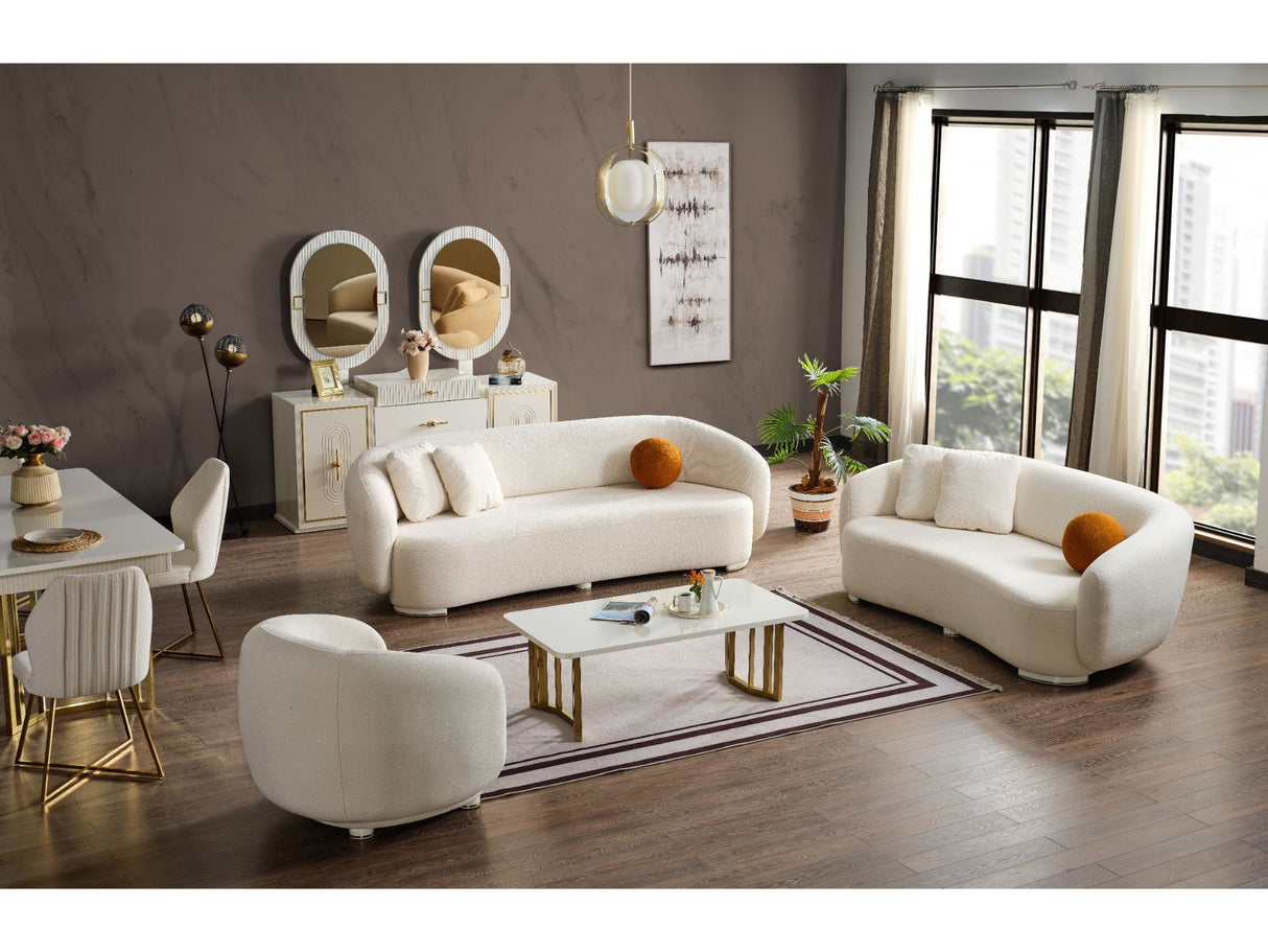 Marsel Coffee Table in Cream from Furnia - Luna Furniture