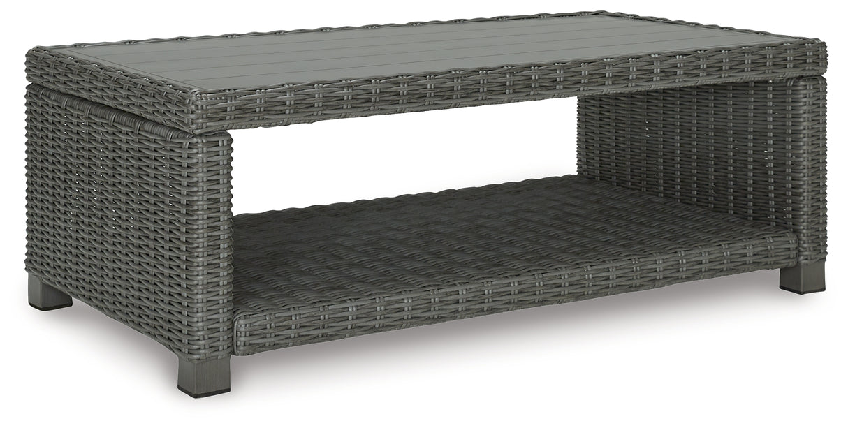 Elite Park Outdoor Coffee Table with 2 End Tables in Gray from Ashley Furniture - Luna Furniture