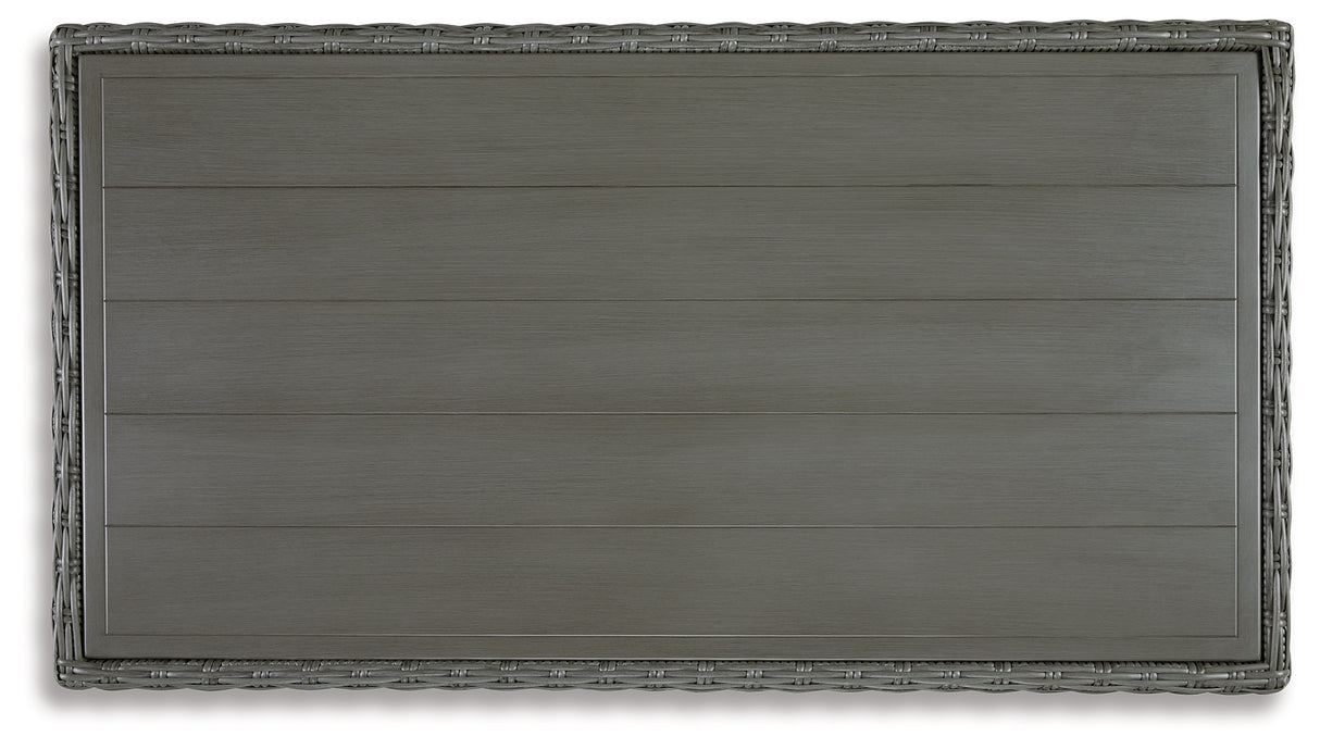Elite Park Outdoor Coffee Table with 2 End Tables in Gray from Ashley Furniture - Luna Furniture