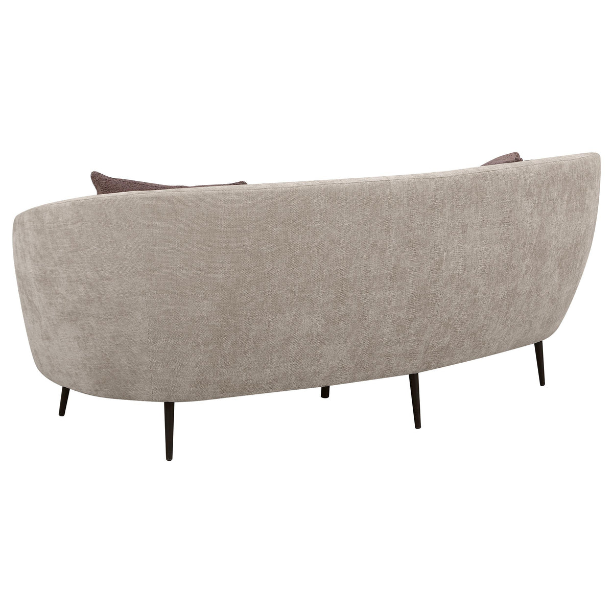 Ellorie Beige Upholstered Channel Back Curved Sofa from Coaster - Luna Furniture