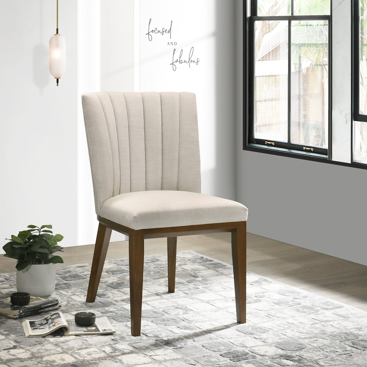 Elmwood Beige Fabric Dining Chair (Set Of 2) from Ashcroft Furniture - Luna Furniture