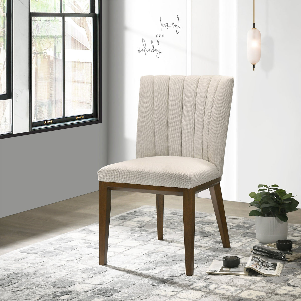Elmwood Beige Fabric Dining Chair (Set Of 2) from Ashcroft Furniture - Luna Furniture