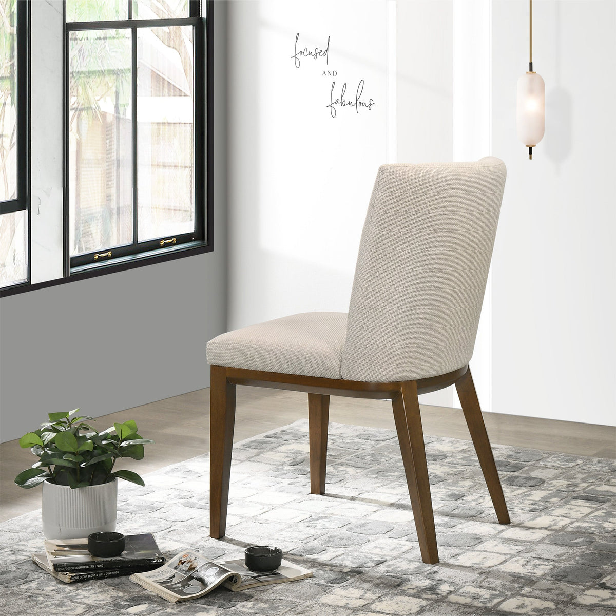Elmwood Beige Fabric Dining Chair (Set Of 2) from Ashcroft Furniture - Luna Furniture
