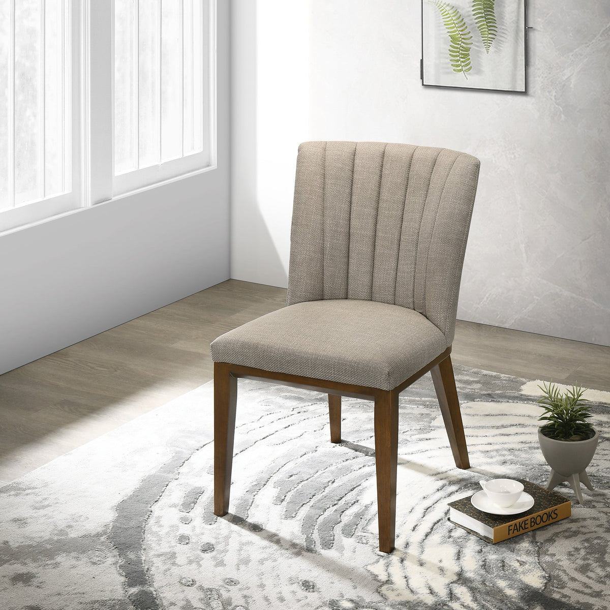 Elmwood Cream Fabric Dining Chair (Set Of 2) from Ashcroft Furniture - Luna Furniture