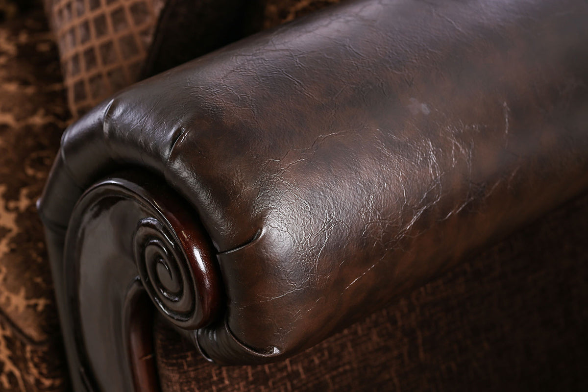 Elpis Brown/Espresso Loveseat from Furniture of America - Luna Furniture