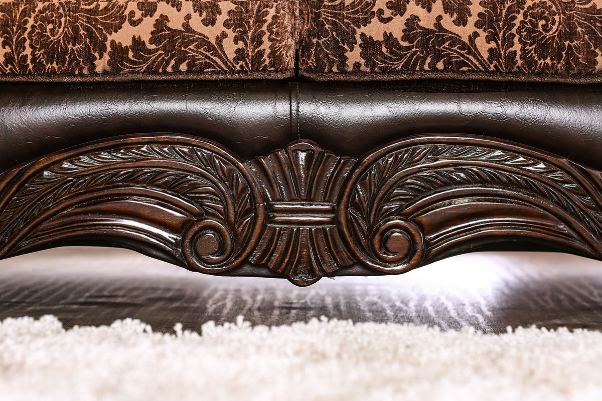 Elpis Brown/Espresso Loveseat from Furniture of America - Luna Furniture