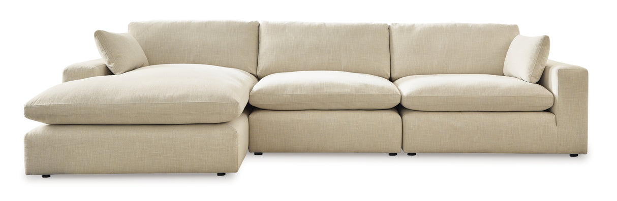 Elyza Linen 3-Piece Sectional with Ottoman from Ashley - Luna Furniture