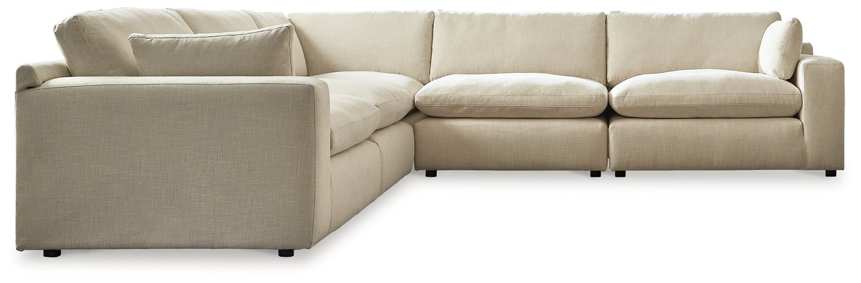 Elyza Linen 5-Piece Sectional with Ottoman from Ashley - Luna Furniture