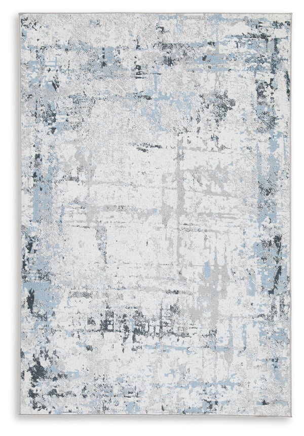 Emertonly Blue/White/Gray Large Rug