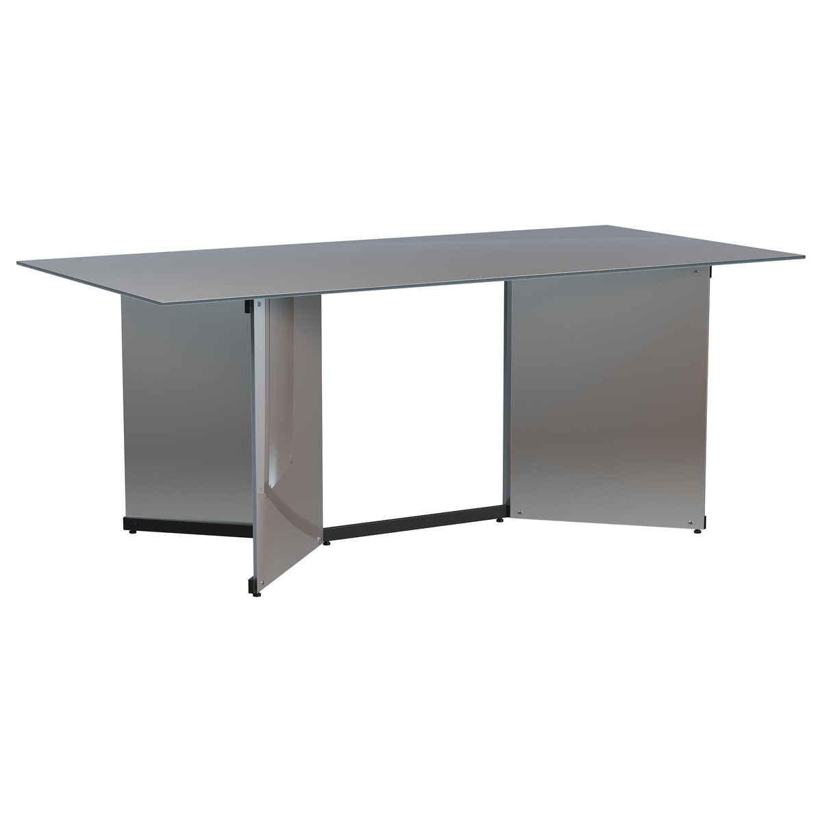 Emery Silver 76-inch Rectangular Mirrored Dining Table from Coaster - Luna Furniture