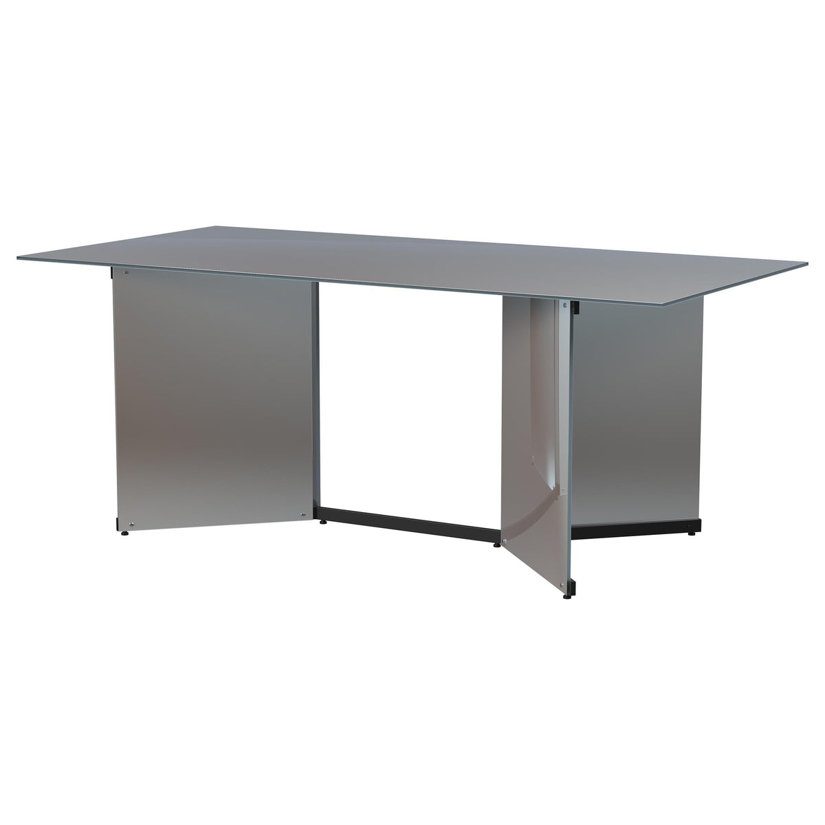 Emery Silver 76-inch Rectangular Mirrored Dining Table from Coaster - Luna Furniture