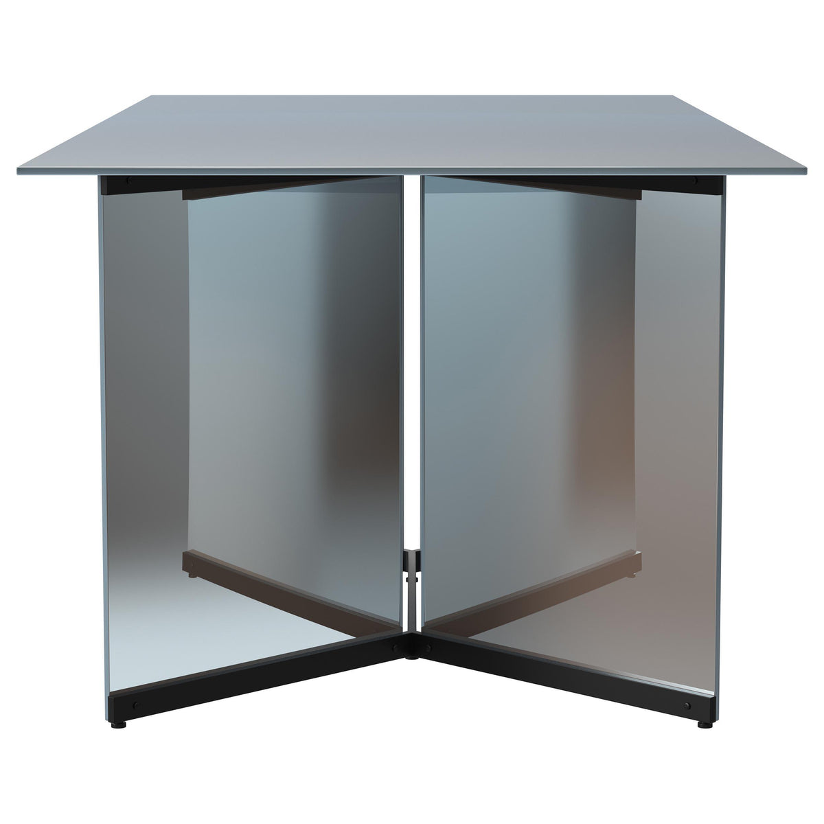 Emery Silver 76-inch Rectangular Mirrored Dining Table from Coaster - Luna Furniture