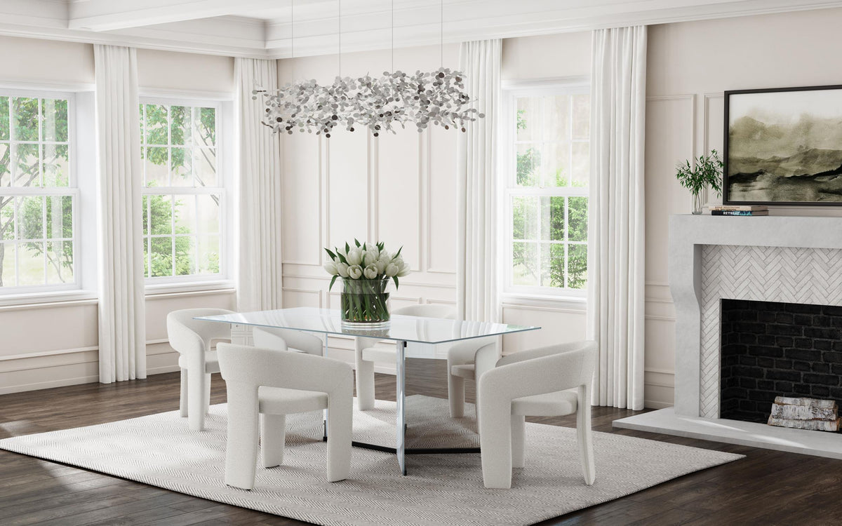 Emery Silver 76-inch Rectangular Mirrored Dining Table from Coaster - Luna Furniture