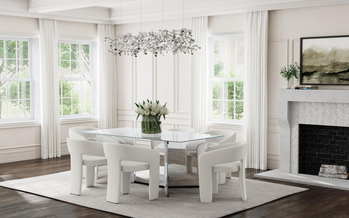 Emery Silver 76-inch Rectangular Mirrored Dining Table from Coaster - Luna Furniture