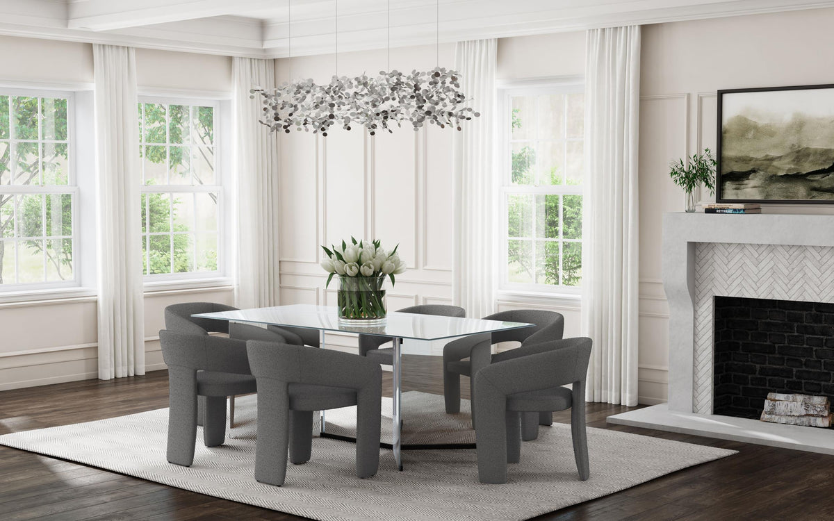 Emery Silver 76-inch Rectangular Mirrored Dining Table from Coaster - Luna Furniture