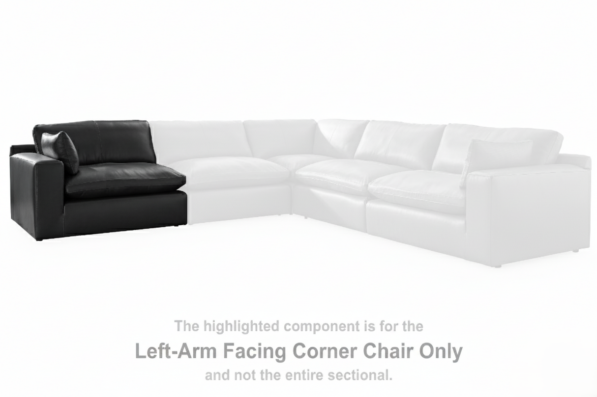 Emilia Black 2-Piece Leather Modular Loveseat from Ashley Furniture - Luna Furniture