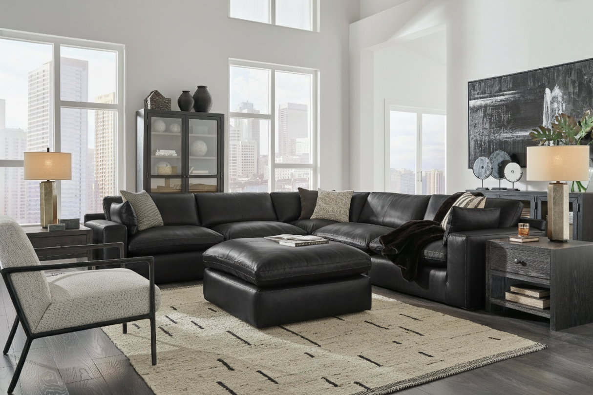 Emilia Black Armless Chair from Ashley - Luna Furniture