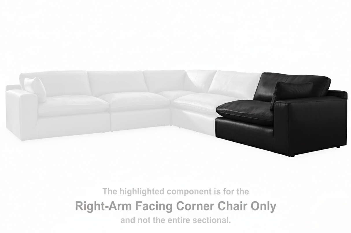 Emilia Black 2-Piece Leather Modular Loveseat from Ashley Furniture - Luna Furniture