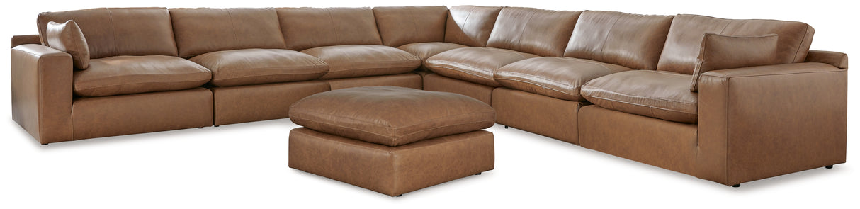 Emilia Caramel 7-Piece Sectional with Ottoman from Ashley - Luna Furniture