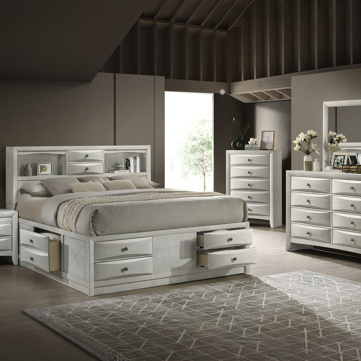 summer short dresses Emily White Storage Platform Bedroom Set – Luna Furniture