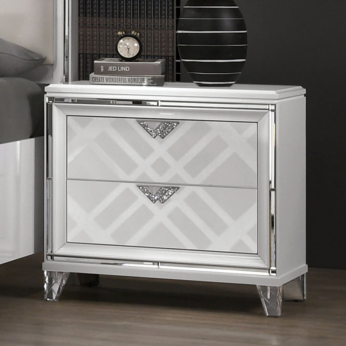 Emmeline White Contemporary Storage Bedroom Set from Furniture of America - Luna Furniture