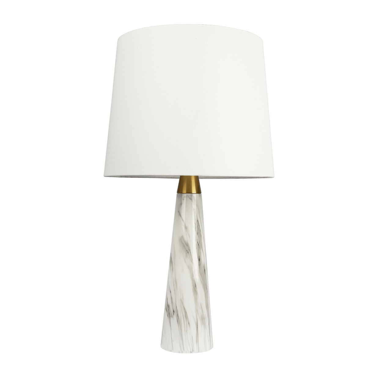 Enclave Hydro Black Table Lamp with On/Off Switch Faux Marble Base Fabric Shade from Midinmod - Luna Furniture