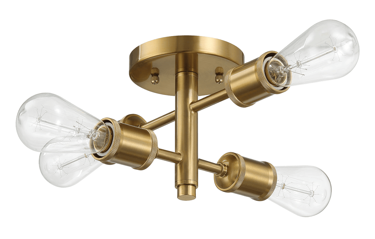 Ephemeral Four Lights Semi Flush Mount Retro Hallway Kitchen Bedroom Living Room Ceiling Pendant 11"W × 6.5"H from Midinmod - Luna Furniture