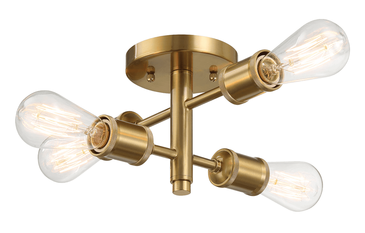 Ephemeral Four Lights Semi Flush Mount Retro Hallway Kitchen Bedroom Living Room Ceiling Pendant 11"W × 6.5"H from Midinmod - Luna Furniture