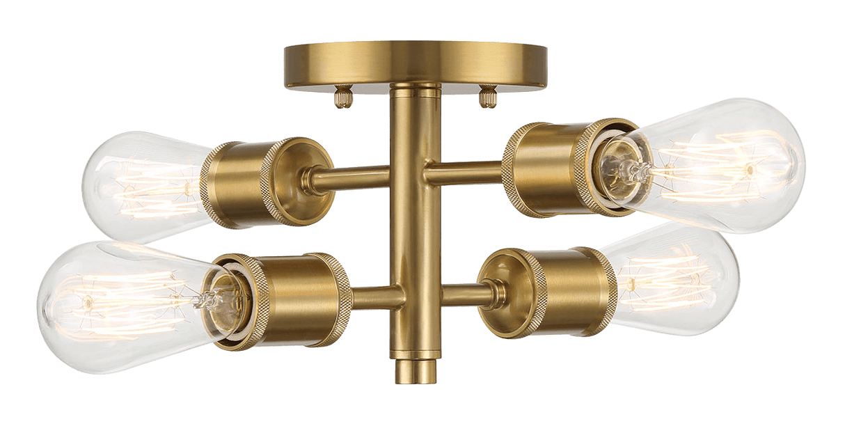 Ephemeral Four Lights Semi Flush Mount Retro Hallway Kitchen Bedroom Living Room Ceiling Pendant 11"W × 6.5"H from Midinmod - Luna Furniture