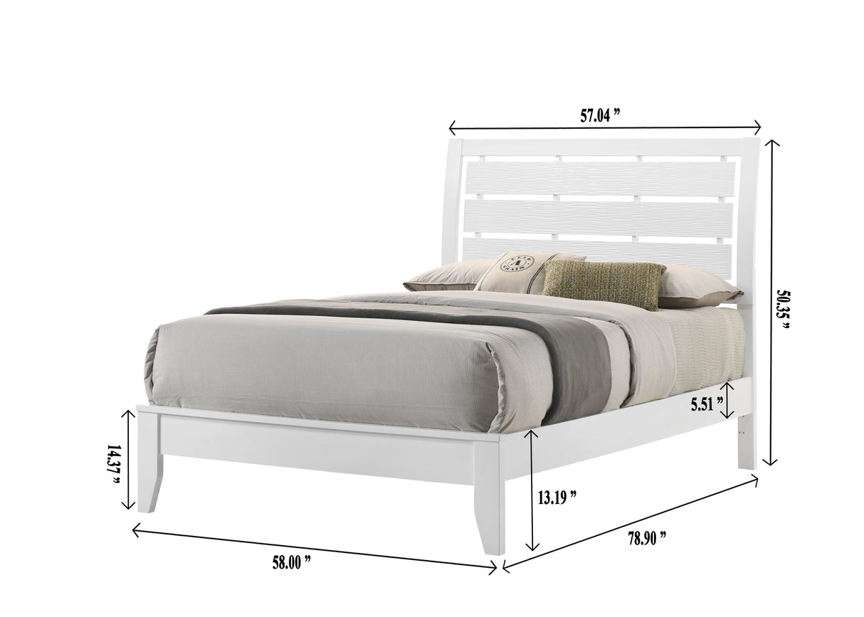 Evan White Full Panel Bed from Crown Mark - Luna Furniture