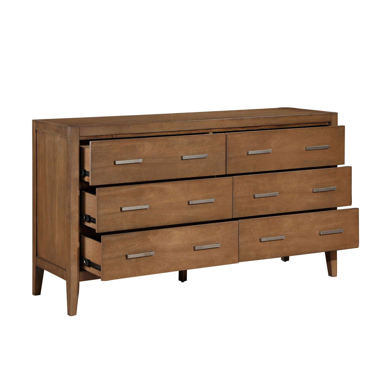 Evans Wire Brushed Light Brown 4pc Set (QB+NS+DR+MR) from Homelegance - Luna Furniture