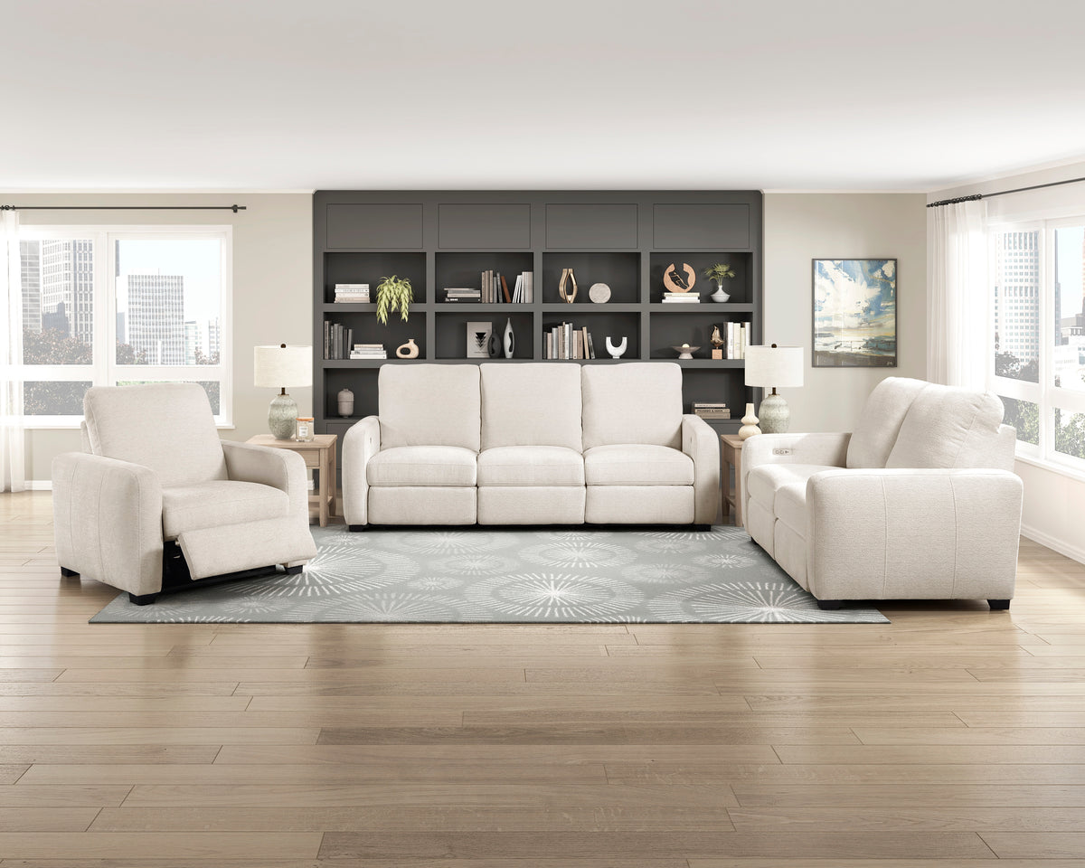 Vera Beige Power Reclining Chair with USB Charging Ports from Homelegance - Luna Furniture