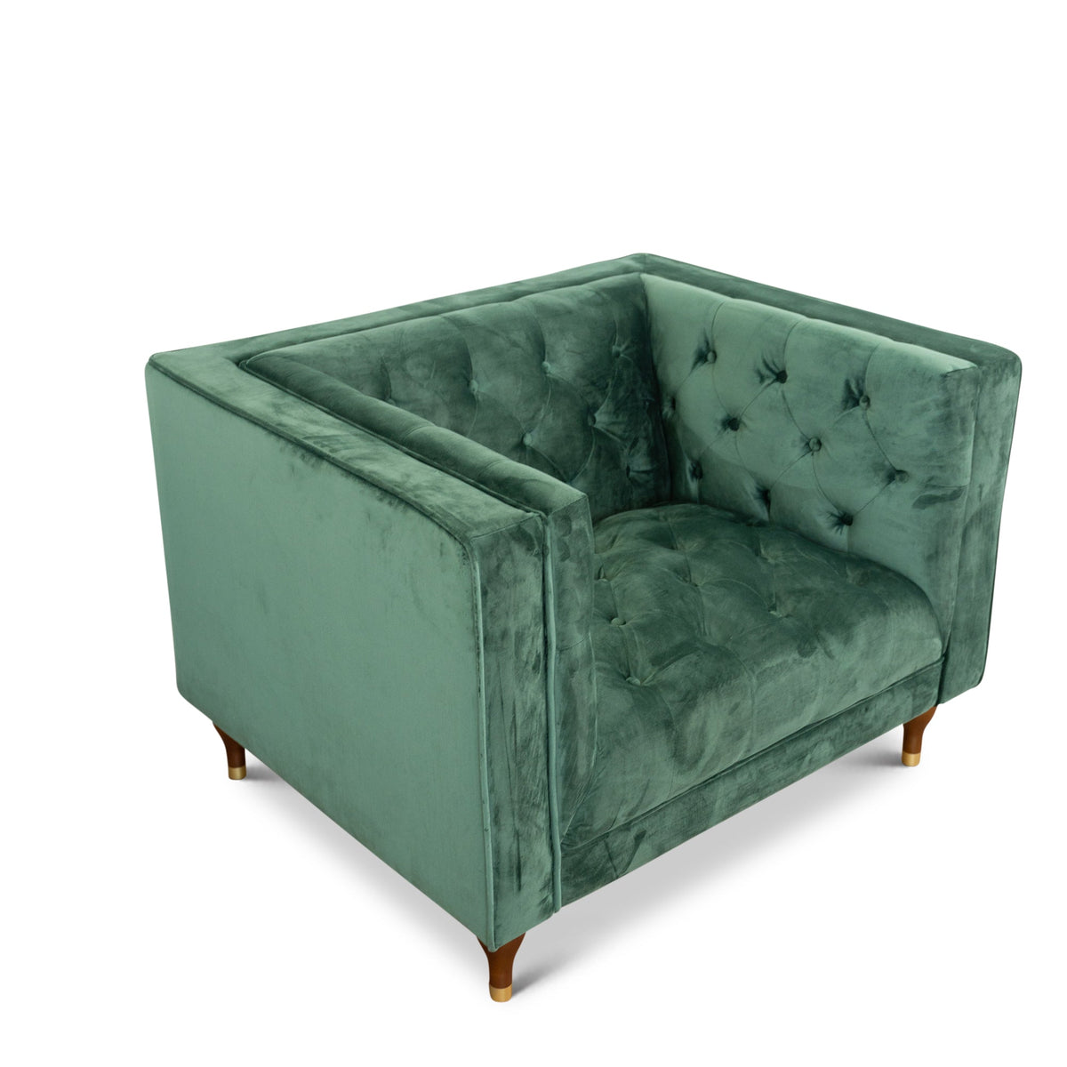 Houston Dark Green Velvet Tufted Back Lounge Chair from Ashcroft Furniture - Luna Furniture