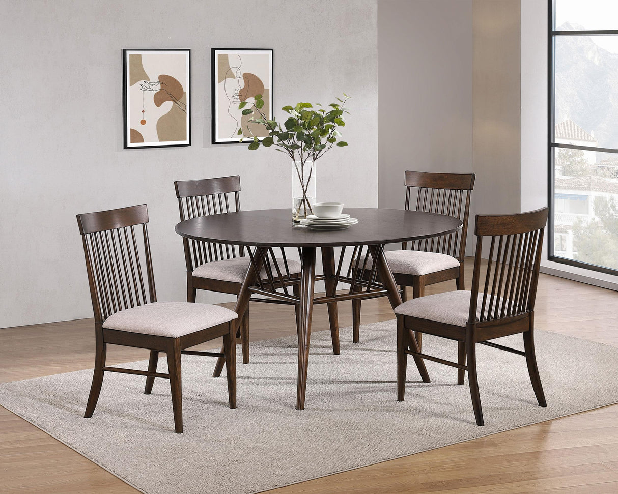 Everton Walnut Dining Room Set from Coaster - Luna Furniture