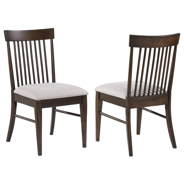 Everton Walnut Slat Back Dining Side Chair, Set of 2