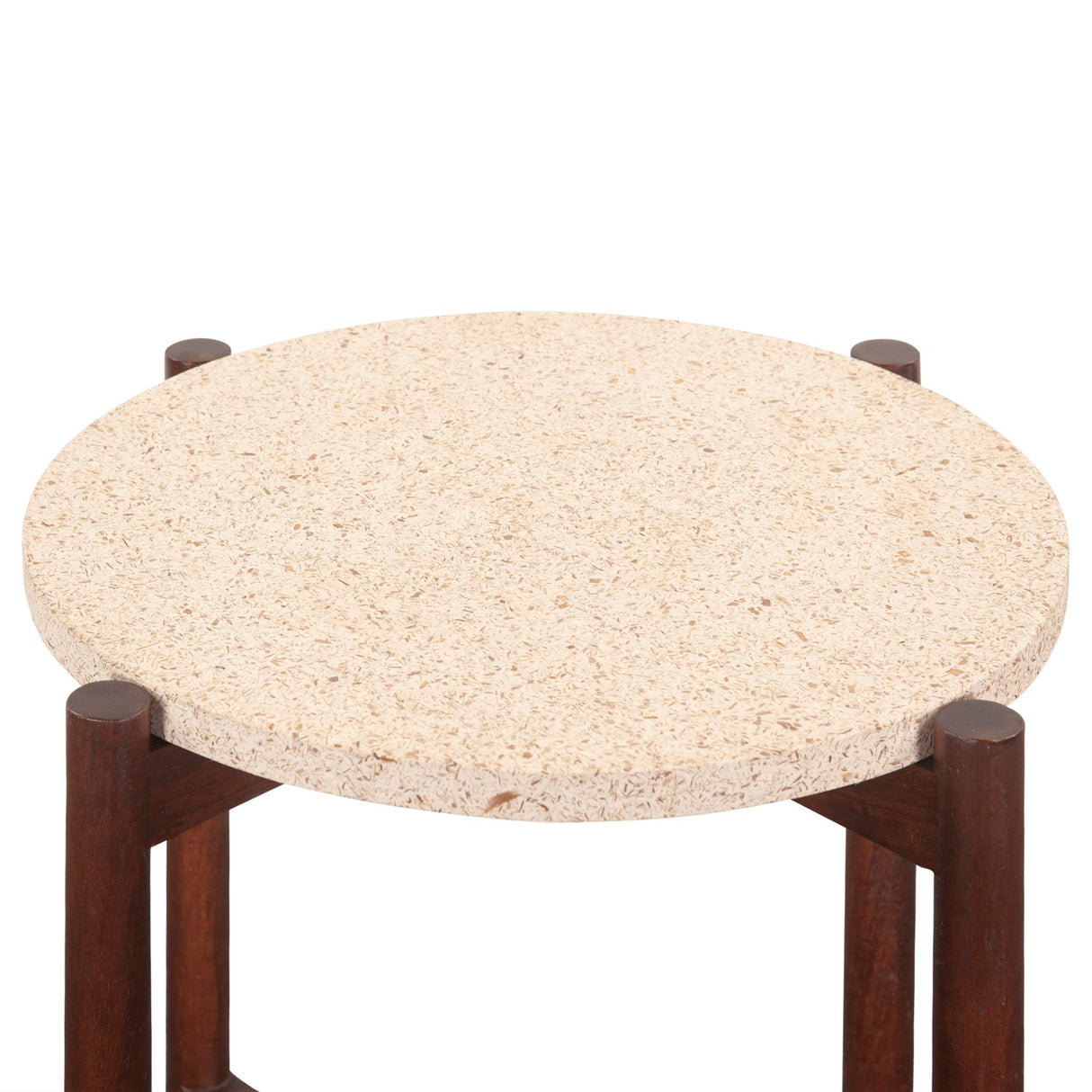 Abstract 18" Side Table with Casted Cement Top and Mango Wood Base from Home Trends & Design - Luna Furniture