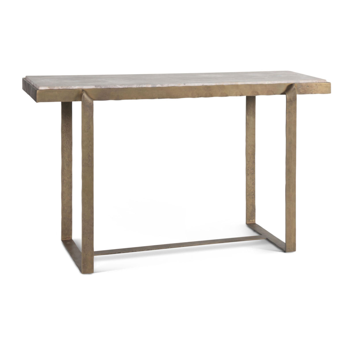 Argos 52" Console Table with Capri Beige Marble Top and Antique Brass Base from Home Trends & Design - Luna Furniture